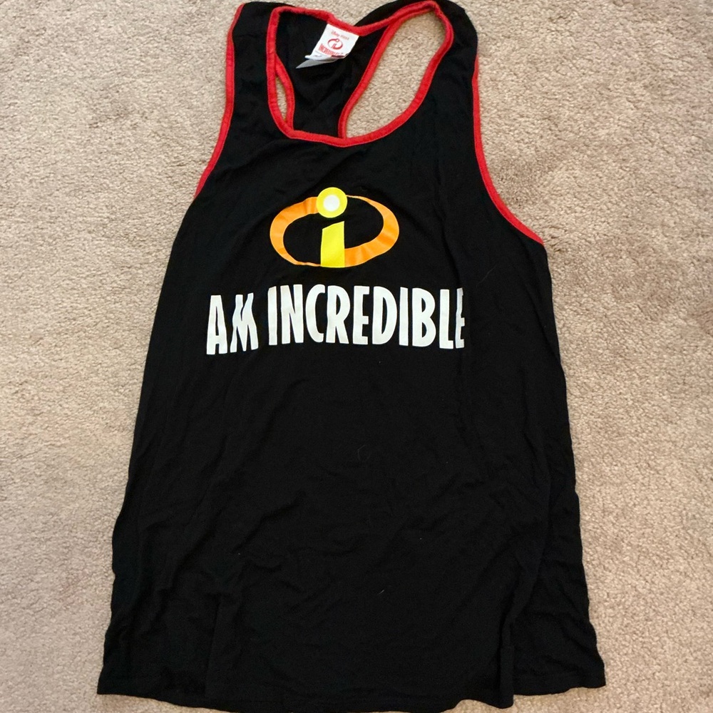 Disney Black and Red 'I Am Incredible' Tank Top